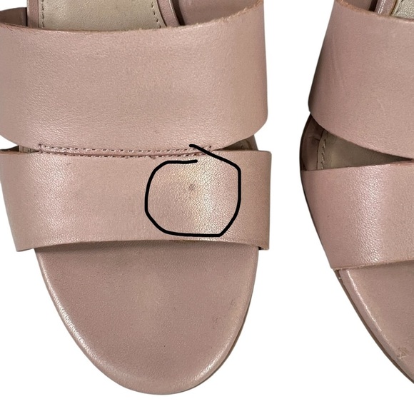 ALDO Caparosa Bone Leather Blush Pink Ankle Strap Block Heel Sandals Open Toe - Picture 8 of 13